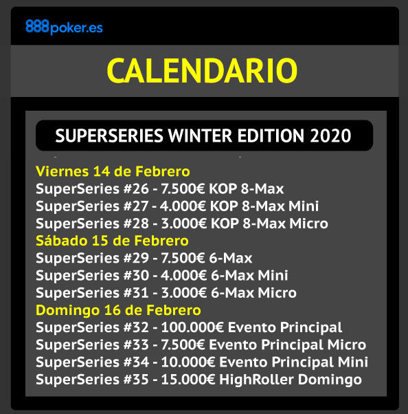 Calendario SuperSeries 888 Final