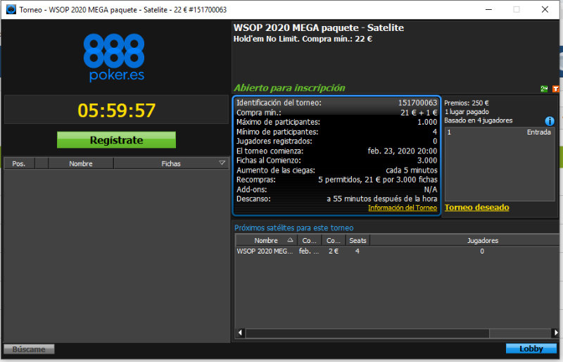 Step WSOP 2020 Satélite Online