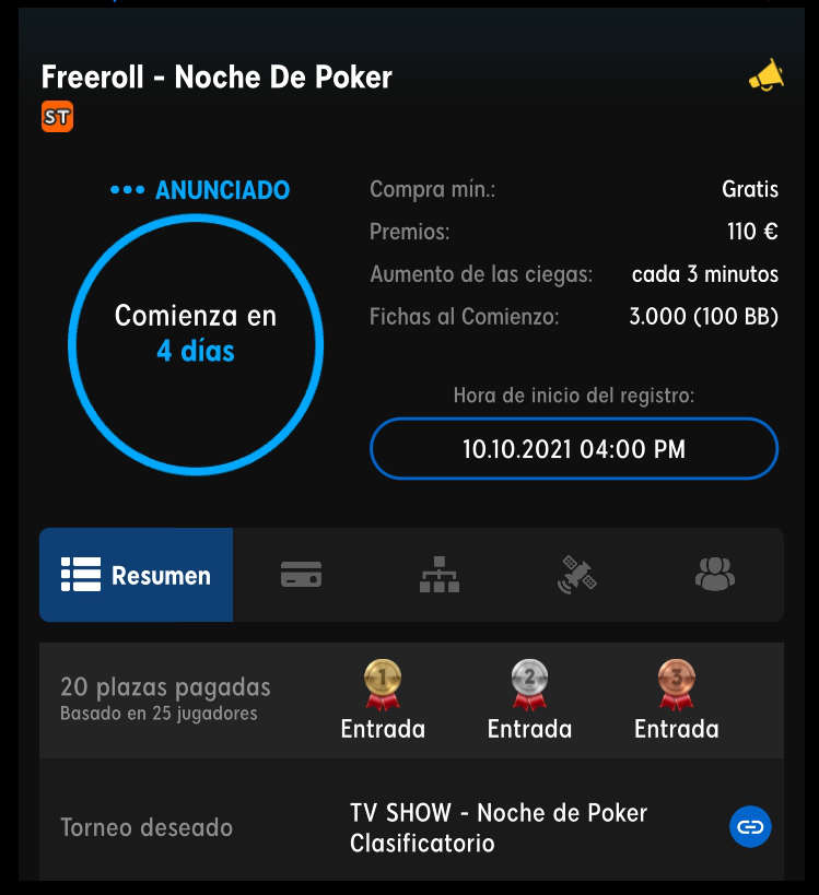 Freeroll Noche TV Poker