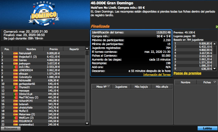 Gran Domingo 888poker.es