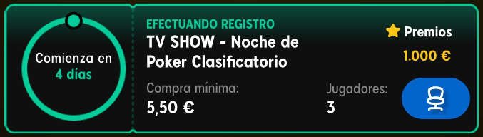 Torneo TV SHOW Noche de Poker Clasificatorio