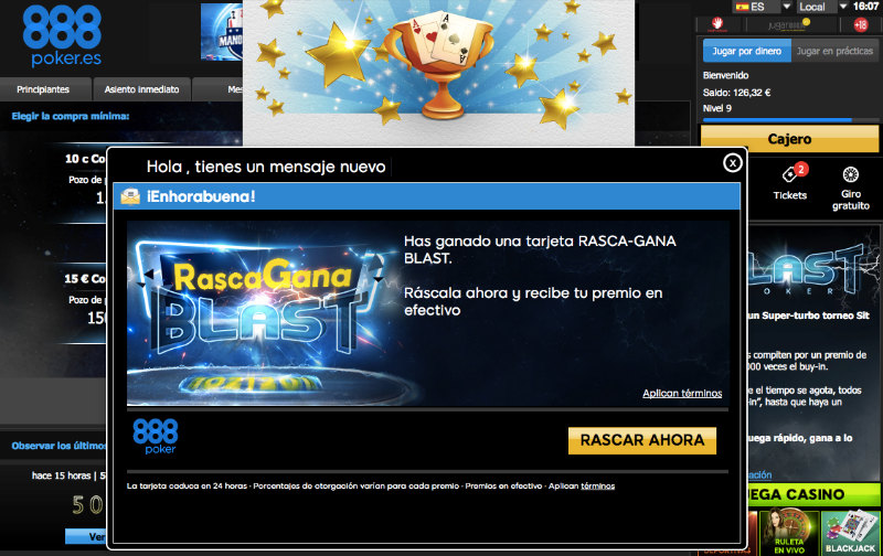 Tarjeta Rasca Gana Blast