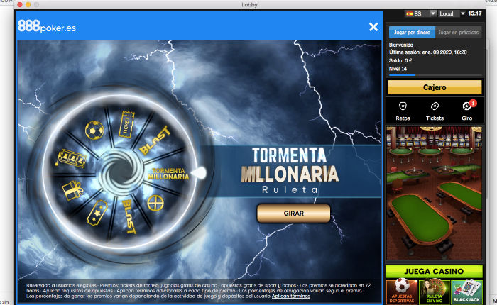 Ruleta con Tormenta Millonaria