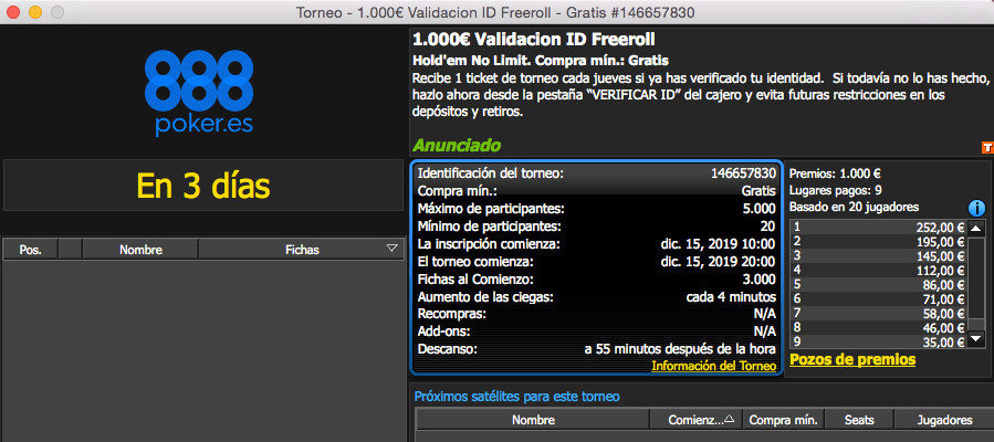 Freeroll Verificacion Cuenta