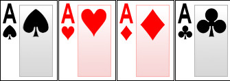 Baraja de cartas de poker ases
