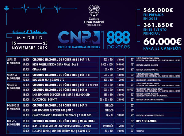 Calendario Eventos CNP 888 Madrid