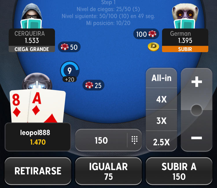 Call en el poker también se llama igualar