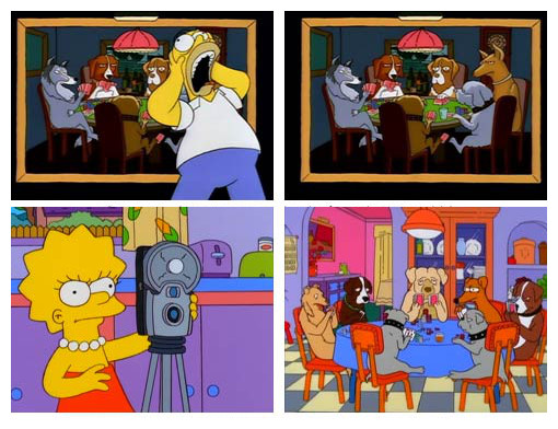 Perros jugando a poker en los Simpsons