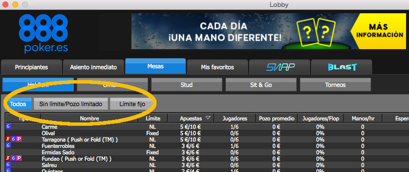 Poker con límite, sin limite y pot limit