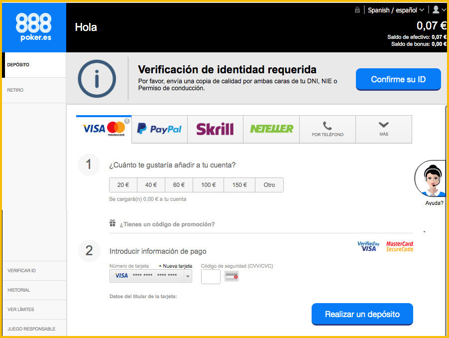 Mastercard 888poker Cajero