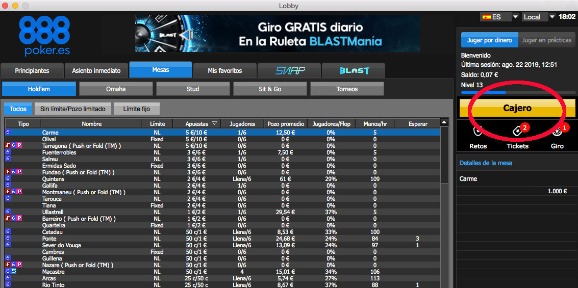 Poker Visa en 888poker.es