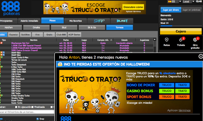 Promocion poker: truco o trato