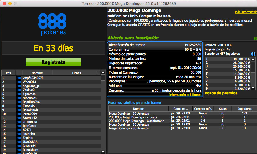 Torneo poker liquidez compartida Mega Domingo
