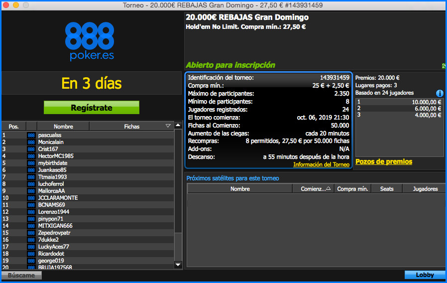 Rebajas El Gran Domingo 888poker.es