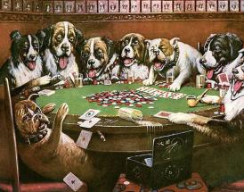 Perros jugando al poker