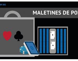 Maletines con fichas y cartas de poker
