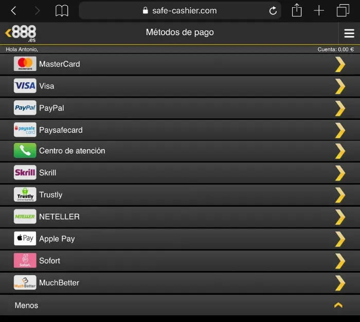Metodos de Pago Poker Online