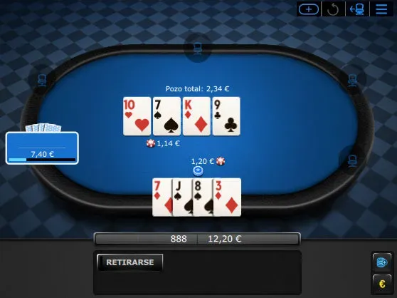 Flop Rainbow en una partida de poker Omaha