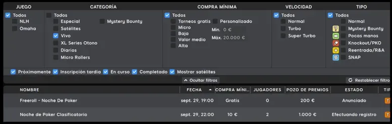 Clasificatorios Online