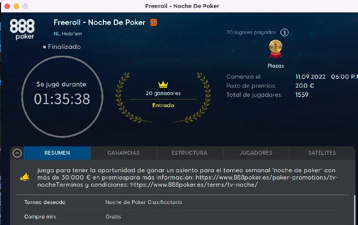 Freeroll 11 Septiembre