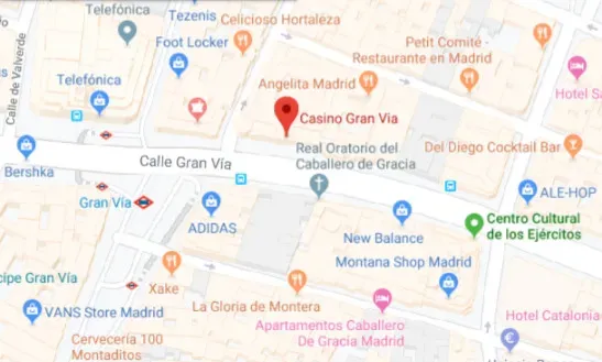 Mapa Casino Gran Vía